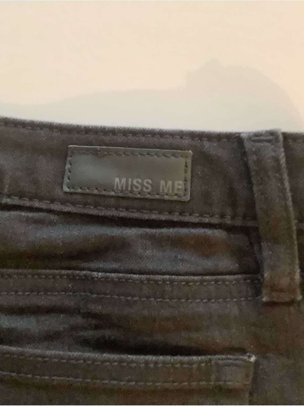 Miss Me Black Skinny Jeans with Gray Floral Accents - Picture 4 of 9